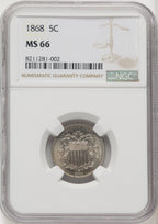 1868 5C Shield Nickel NGC MS66 (770165010)