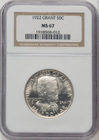 1922 50C Grant No Star Commemorative Silver NGC MS67