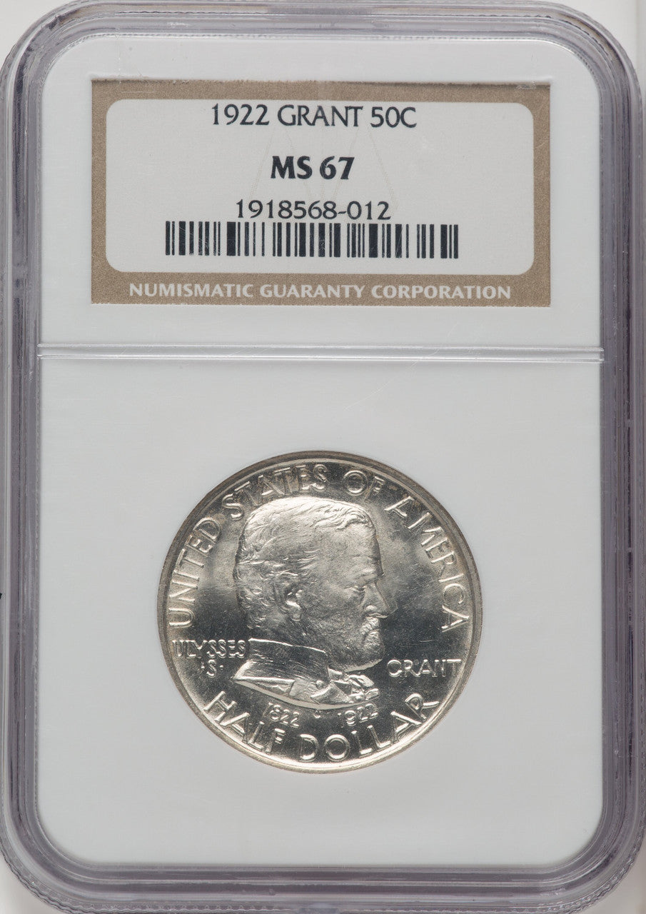 1922 50C Grant No Star Commemorative Silver NGC MS67