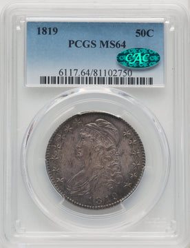 1819 50C CAC Bust Half Dollar PCGS MS64
