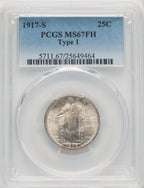 1917-S Type One FH Standing Liberty Quarter PCGS MS67