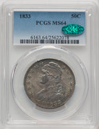 1833 50C CACG Plus Bust Half Dollar CACG MS64+