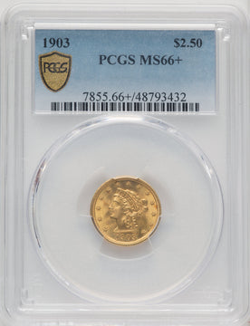 1903 $2.50 Liberty Quarter Eagle PCGS MS66+