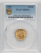 1903 $2.50 Liberty Quarter Eagle PCGS MS66+