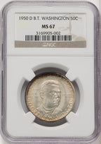 1950-D 50C Booker T. Washington Commemorative Silver NGC MS67 (771952016)