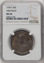 1939-S 50C Arkansas Commemorative Silver NGC MS66