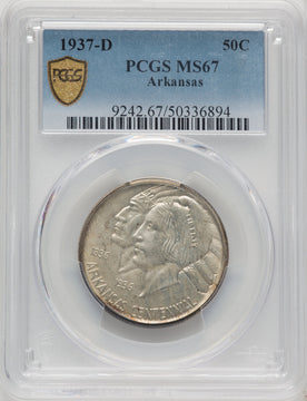1937-D 50C Arkansas Commemorative Silver PCGS MS67