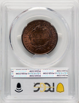 1820 1C Small Date RB CAC Large Cent PCGS MS64+
