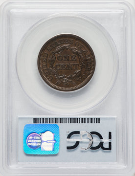 1846 1C Tall Date BN CAC Large Cent PCGS MS64