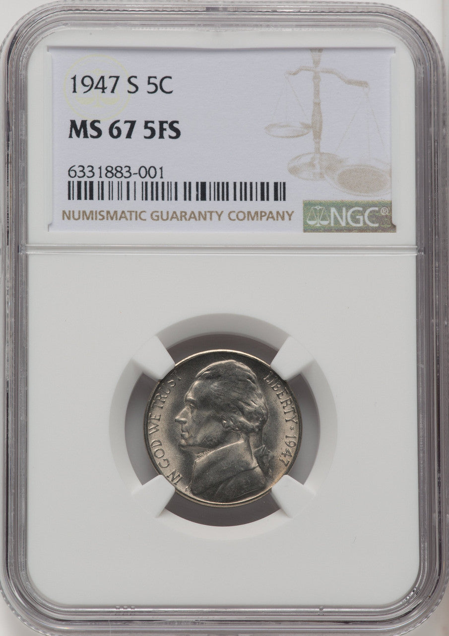 1947-S 5C FS Jefferson Nickel NGC MS67 (771555019)