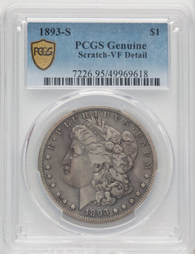 1893-S Genuine Morgan Dollar Genuine PCGS VF20