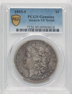 1893-S Genuine Morgan Dollar Genuine PCGS VF20