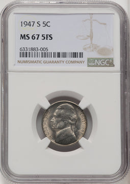 1947-S 5C FS Jefferson Nickel NGC MS67 (771555004)