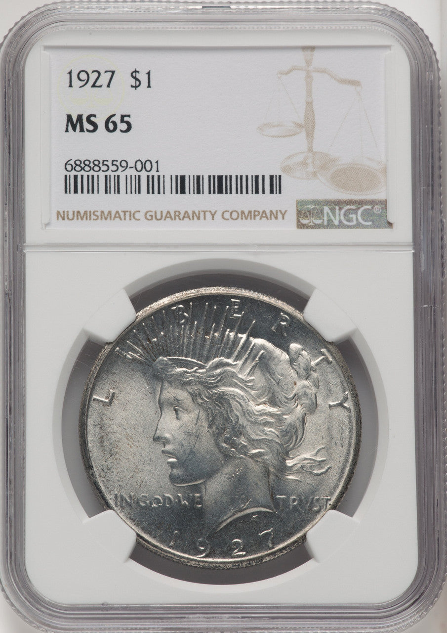 1927 Peace Dollar NGC MS65 (771277009)