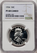 1954 50C CA Proof Franklin Half Dollar NGC PR68 (771555044)