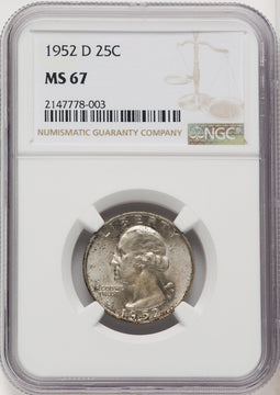 1952-D 25C Washington Quarter NGC MS67 (771928006)