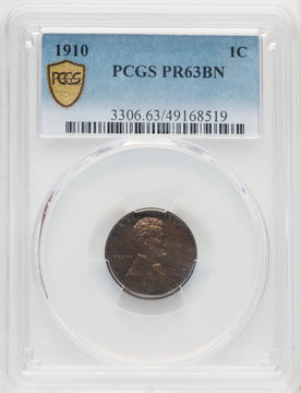 1910 1C BN Proof Lincoln Cent PCGS PR63