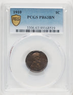 1910 1C BN Proof Lincoln Cent PCGS PR63