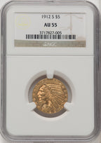 1912-S $5 Indian Half Eagle NGC AU55 (771966016)