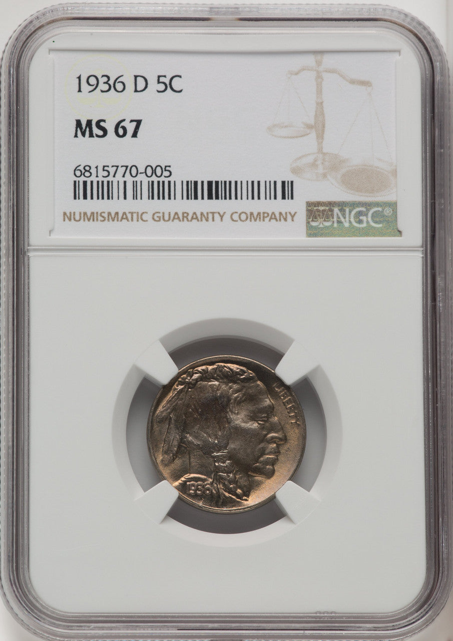 1936-D 5C Buffalo Nickel NGC MS67 (771930002)