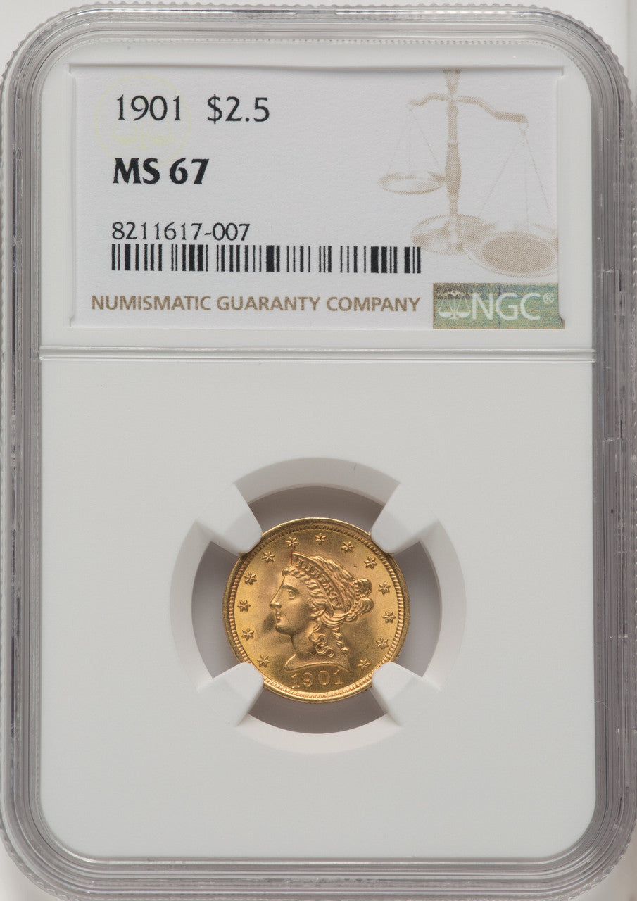 1901 $2.50 Liberty Quarter Eagle NGC MS67 (771365023)