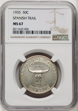 1935 50C Spanish Trail Commemorative Silver NGC MS67 (771274002)