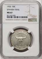 1935 50C Spanish Trail Commemorative Silver NGC MS67 (771274002)