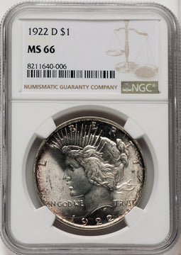 1922-D Peace Dollar NGC MS66 (768803032)