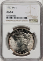 1922-D Peace Dollar NGC MS66 (768803032)