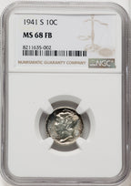 1941-S 10C FB Mercury Dime NGC MS68 (771269007)