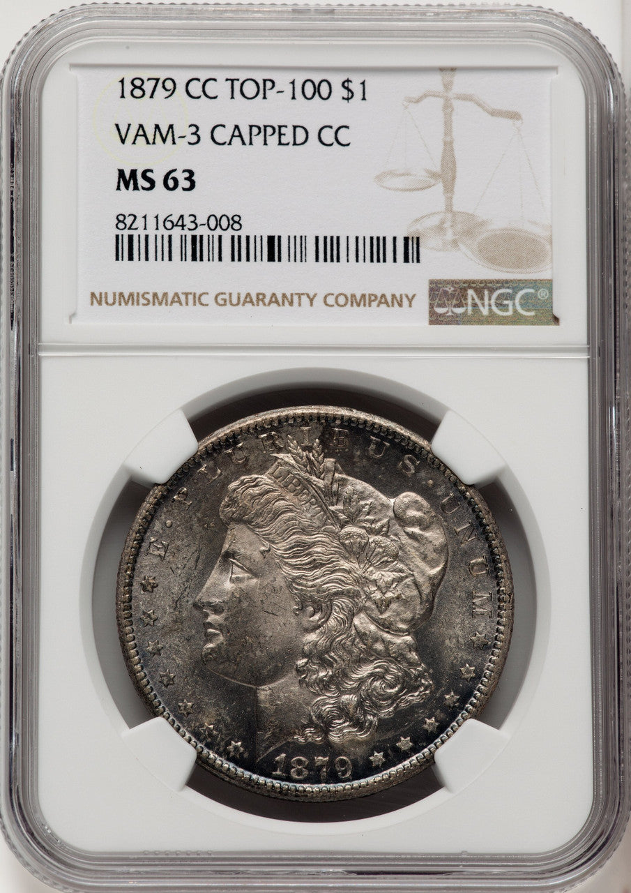 1879-CCVAM 3 Capped Die Morgan Dollar NGC MS63