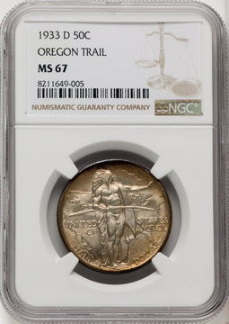 1933-D 50C Oregon Commemorative Silver NGC MS67