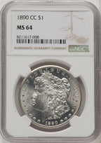 1890-CC Morgan Dollar NGC MS64 (771290018)