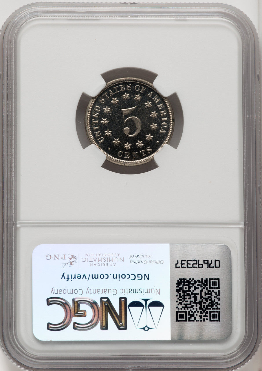 1870 5C CA Proof Shield Nickel NGC PR66