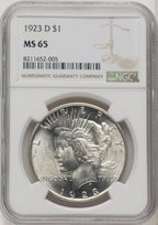 1923-D Peace Dollar NGC MS65