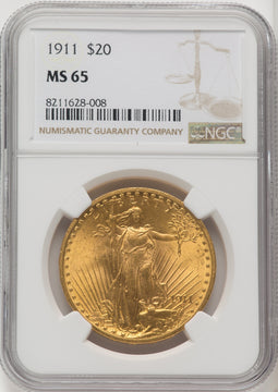 1911 $20 Saint-Gaudens Double Eagle NGC MS65