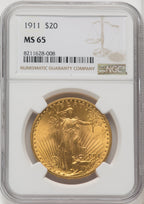 1911 $20 Saint-Gaudens Double Eagle NGC MS65