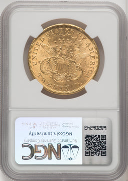 1873 $20 OPEN 3 Liberty Double Eagle NGC MS64