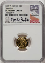 2008-W $5 Tenth-Ounce Gold Buffalo .9999 Fine Gold Mike Castle NGC PF70