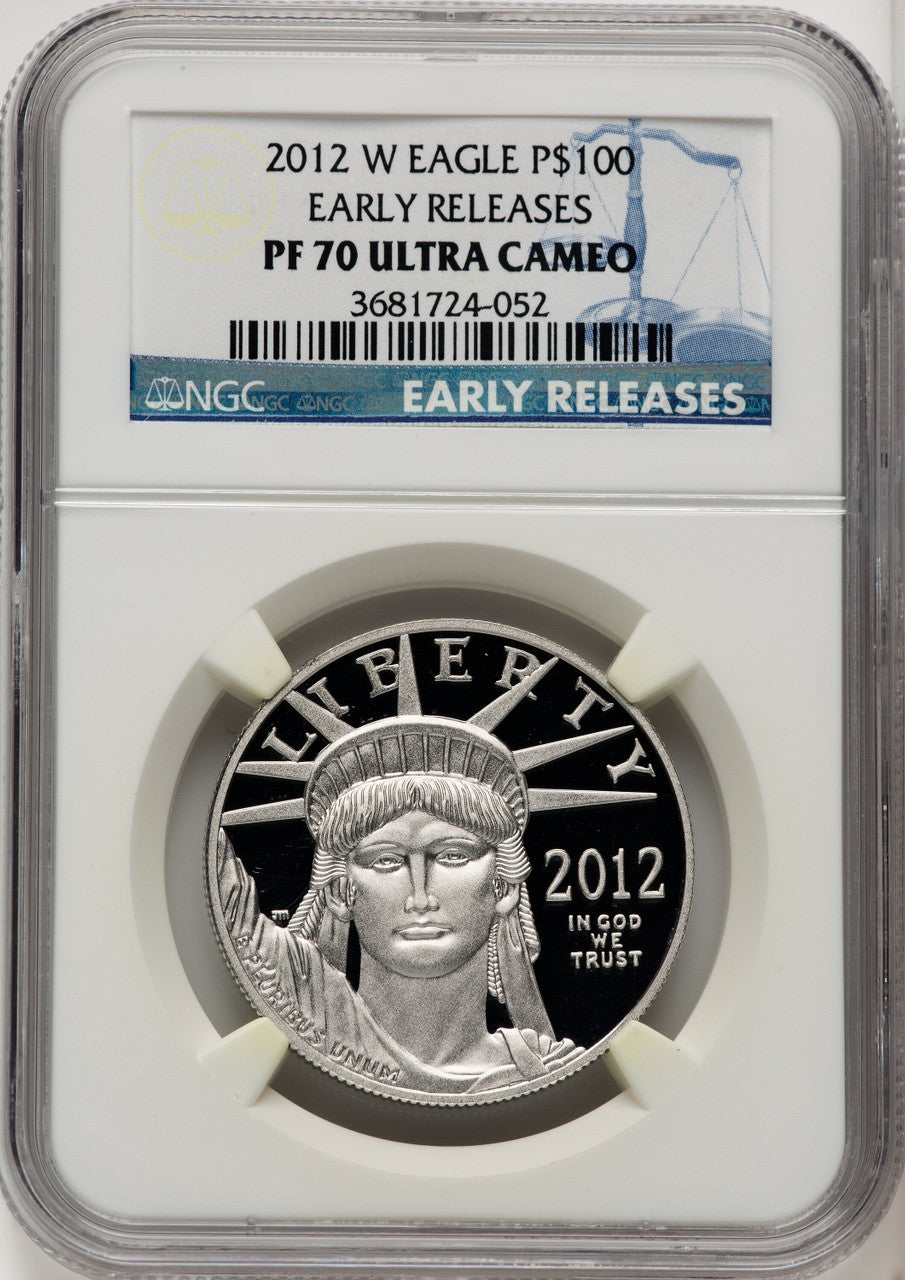 2012-W $100 One-Ounce Platinum Eagle First Strike ER Blue NGC PF70 (771090043)