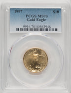 1997 $10 Quarter-Ounce Gold Eagle PCGS MS70 (771817001)