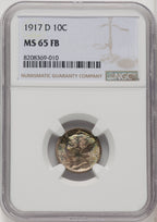 1917-D 10C FB Mercury Dime NGC MS65 (771858005)