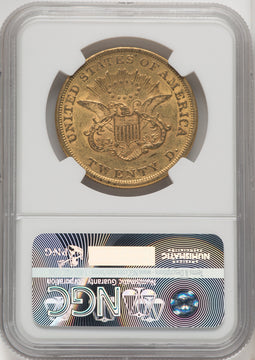 1856 $20 CAC Liberty Double Eagle NGC AU53