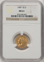 1909 $2.50 Indian Quarter Eagle NGC MS61