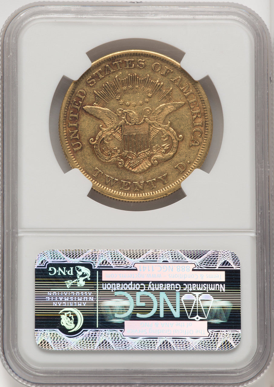 1854 $20 Small Date Liberty Double Eagle CACG XF45