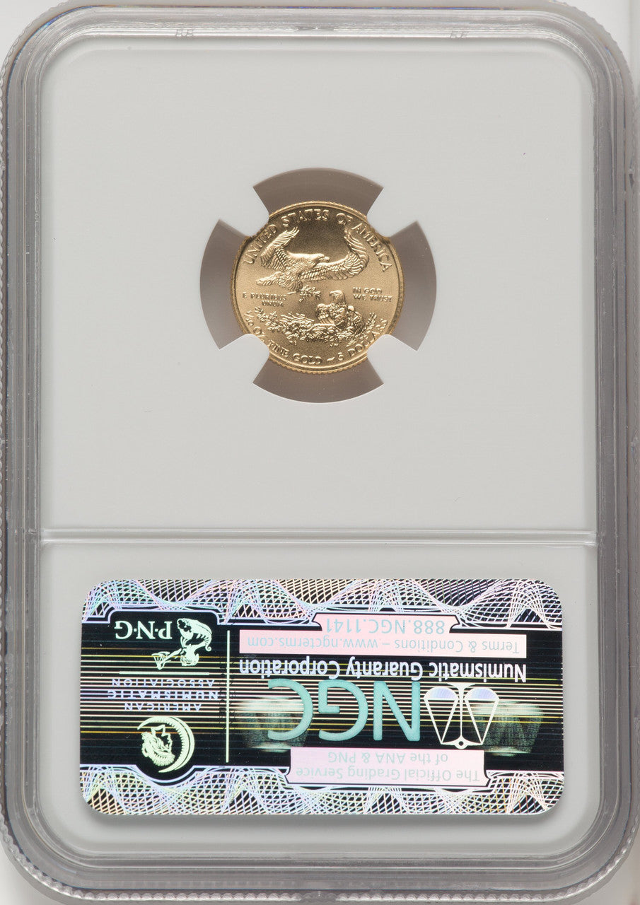 2010 $5 Tenth-Ounce Gold Eagle First Strike ER Blue NGC MS70