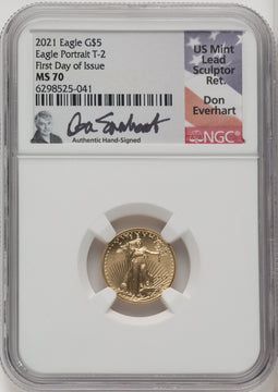 2021 $5 Tenth Ounce Gold Eagle Type Two FDI NGC MS70 (506513009)