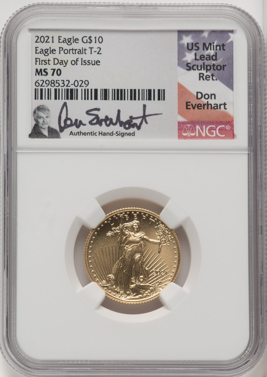2021 $10 Quarter Ounce Gold Eagle Type Two FDI NGC MS70 (506513006)
