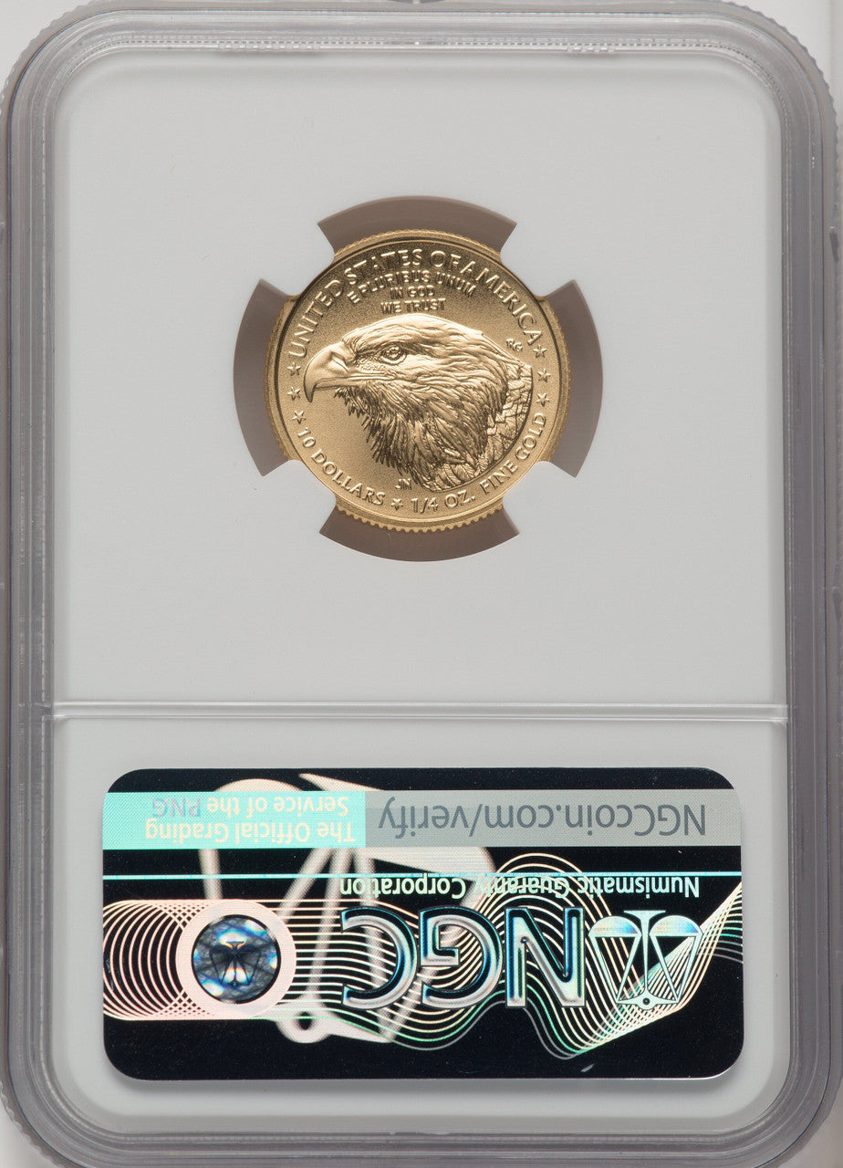 2021 $10 Quarter Ounce Gold Eagle Type Two FDI NGC MS70 (506513006)