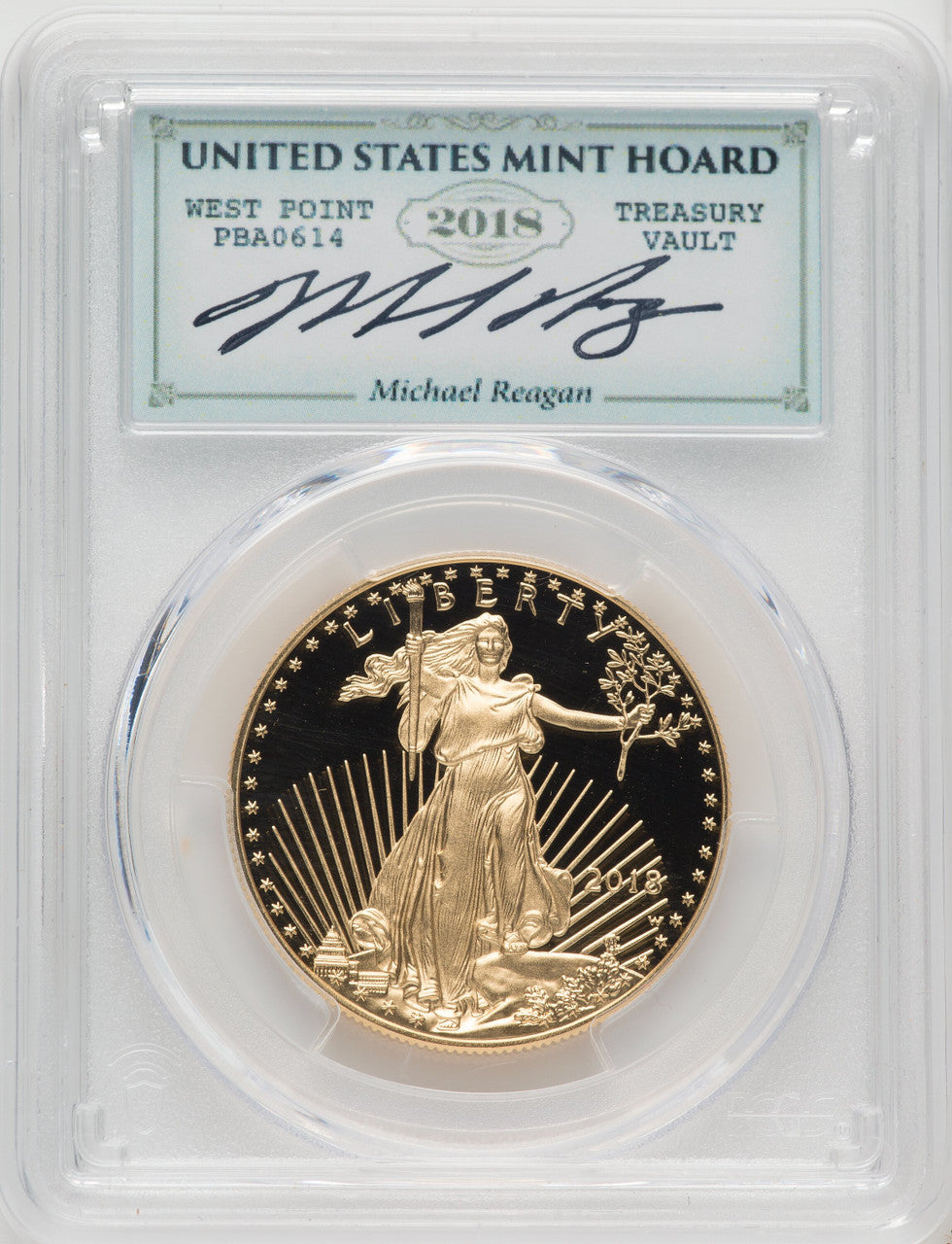 2018-W $50 One Ounce Gold Eagle PCGS PR70 Reagan
